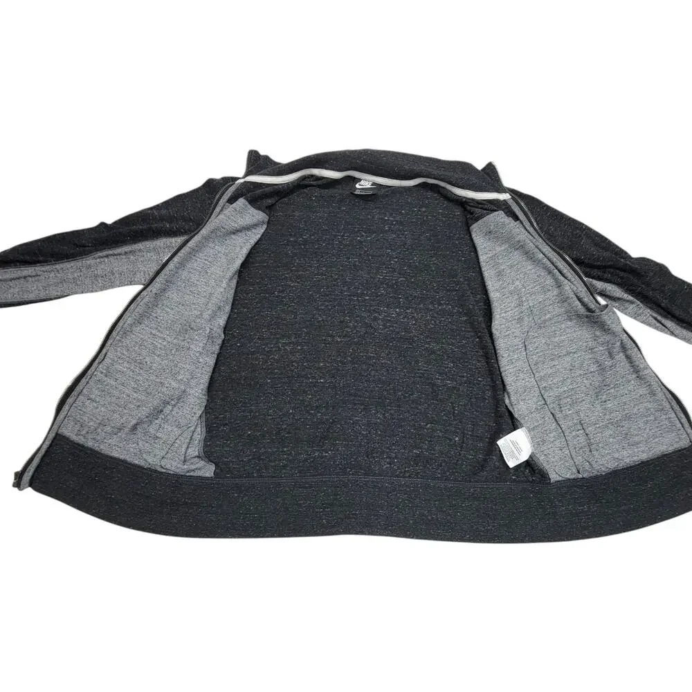 Nike Sportswear Mens L Large Full Zip Sweatshirt Track Jacket Gray Colorblock